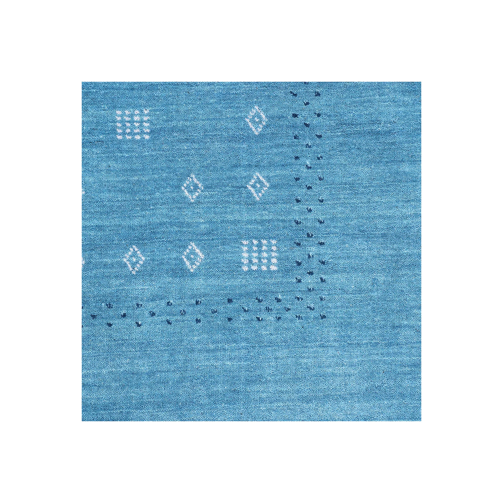 Simi Hand Knotted Cotton/Wool Southwestern Area Rug, Rectangle 3' x 5', Blue