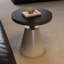 Ensemble de tables basses rondes Beige Stone + Bois manufacturé