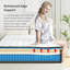 Matelas double avec ressorts ensachés 12 pouces et ensemble de 2 oreillers standard - mi-ferme - soulagement de la pression et soutien des bords, certifié Certipur-US-2010738418