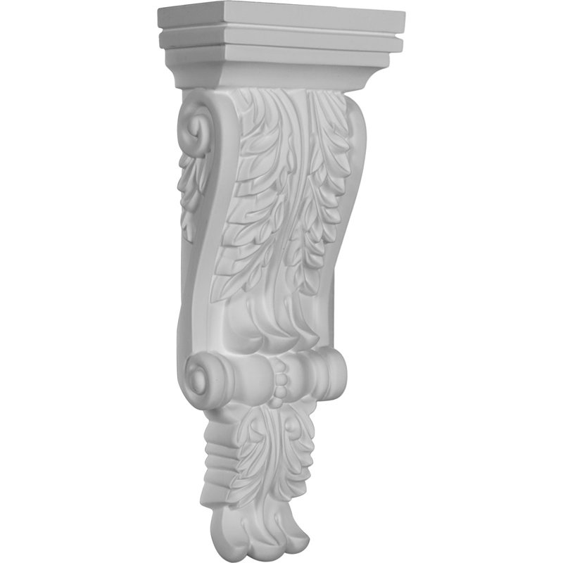 Endurathane Legacy Acanthus Corbel, 4 3/4"W x 2 3/4"P x 12 1/4"H, Factory Primed