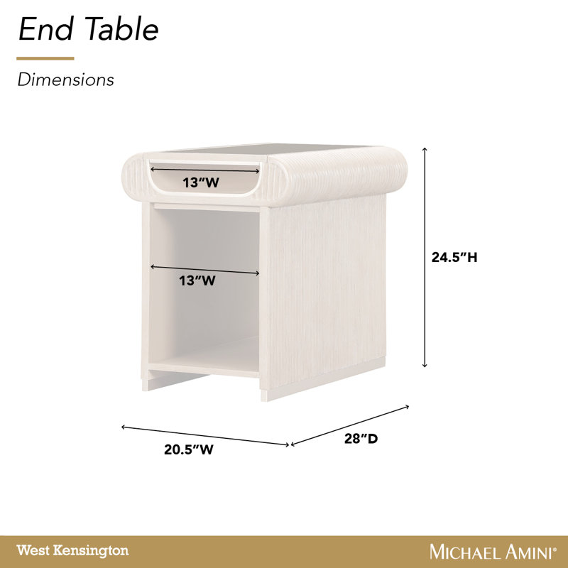 West Kensington End Table - Medium Espresso, Tan