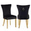 Chaise de salle à manger avec pieds en velours 2 pièces Eva