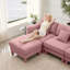 Canapé à 3 places en tissu Boucle avec accoudoirs distinctifs en forme de coquillage, pieds cylindriques enveloppés de tissu d'ameublement-1127627037-1127627026-1127627031
