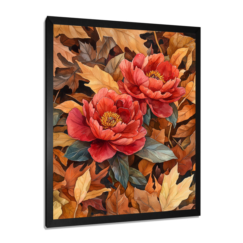 Cantillo - Art mural sur toile florale, Reproduction encadrée d'une seule photo, Noir, H 20 po x l 12 po