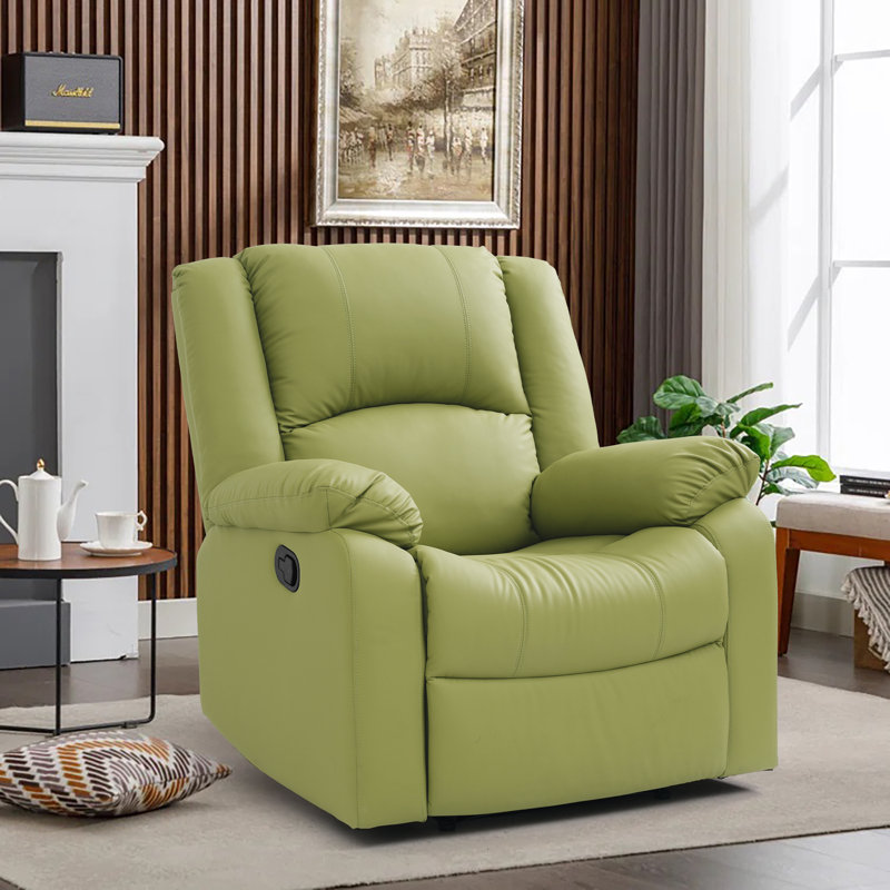 Fauteuil inclinable manuel en similicuir respirant Tachara, Vert
