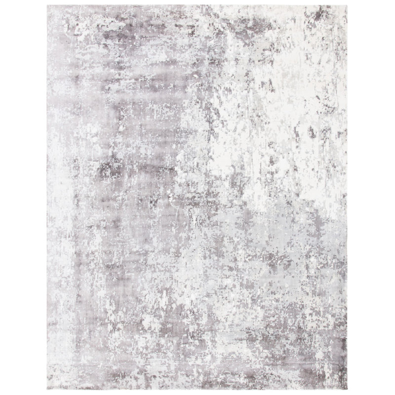 Mcelroy Abstract Handwoven Flatweave Gray Area Rug, Rectangle 6' x 9'