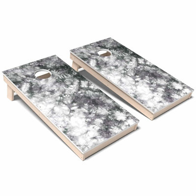 Ensemble de planches de cornhole en composite noir et blanc toutes saisons