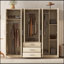 Armoire de rangement en bois à 6 portes pour la chambre à coucher, avec grands tiroirs, brun-1058475971