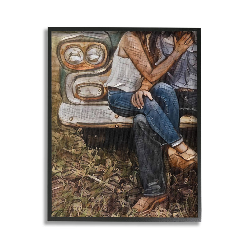 «Aimer Farmhouse Couple», estampe numérique par Jesse Keith, Giclée encadrée noir minuit, H 30 po x l 24 po