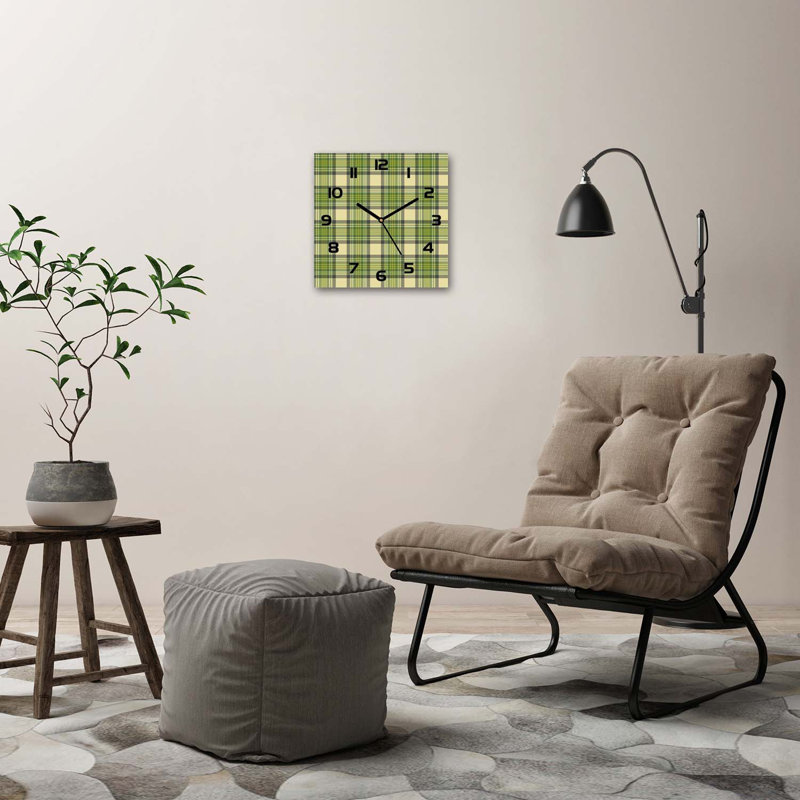 Immanuella Glass Wall Clock, Black/Green/Cream