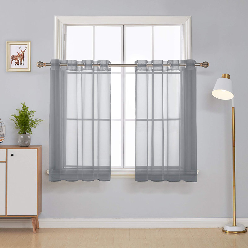 Gainsborough Sheer Curtain Pair, 52" W x 72" L, Gray