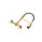 Brushed Gold 8 Inch Center Wall Mount Kitchen Faucet with  Transitional Bridge Kitchen Faucet with Pull-Down Sprayhead-121293566