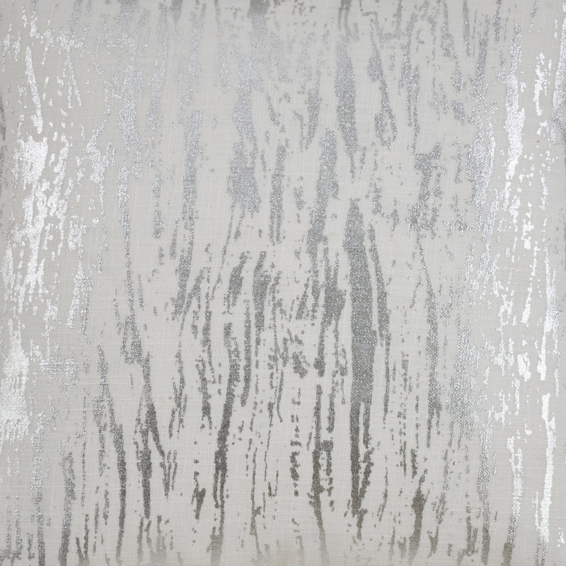 Silver Distressed Metallic Foil Cotton Pillow Cover, 27"