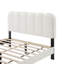 Lambswool Petal Headboard Bed Frame Cream Style Bedroom Soft Bed With Atmosphere Light, Full