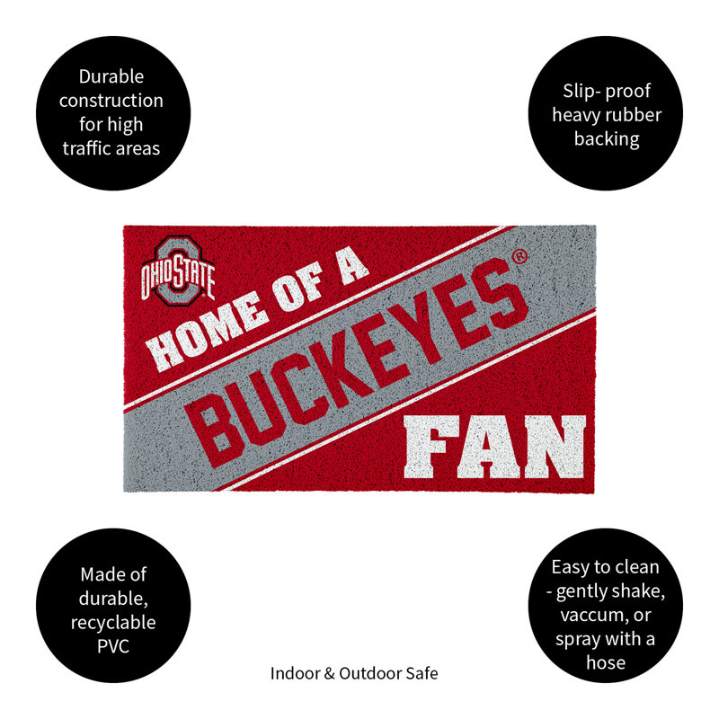 28 in. x 16 in. Ohio State Buckeyes Indoor/Outdoor Doormat