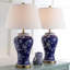 Ensemble de lampes de table bleues 29 po