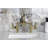 Kingston Brass Hallerbos Two-Handle 4-Hole Deck Mount Bridge Bathroom Faucet with Brass Pop-Up Drain-101073202