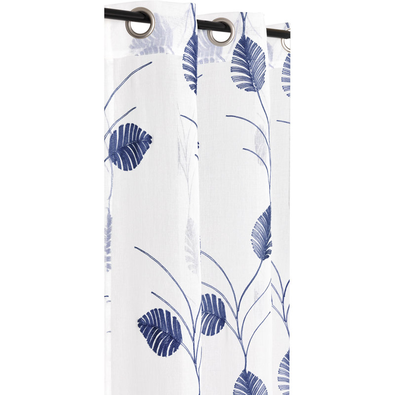 Semi Sheer Curtain Single Panel, Blue