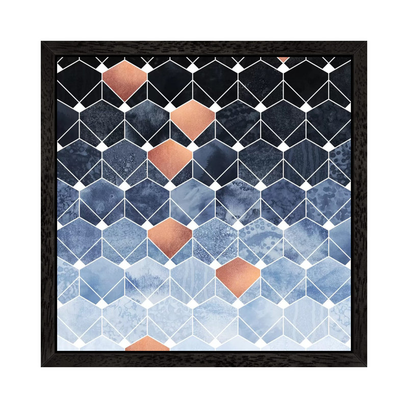 Copper Diamonds by Elisabeth Fredriksson - 1 Piece Wall Art on Canvas, 93.98 cm H x 93.98 cm W, Black Framed