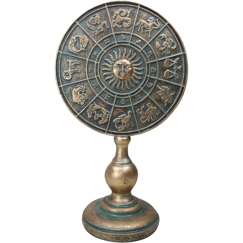 Greek Astrological Horoscopes Zodiac Constellations Sun Moon Plaque Stand Décor