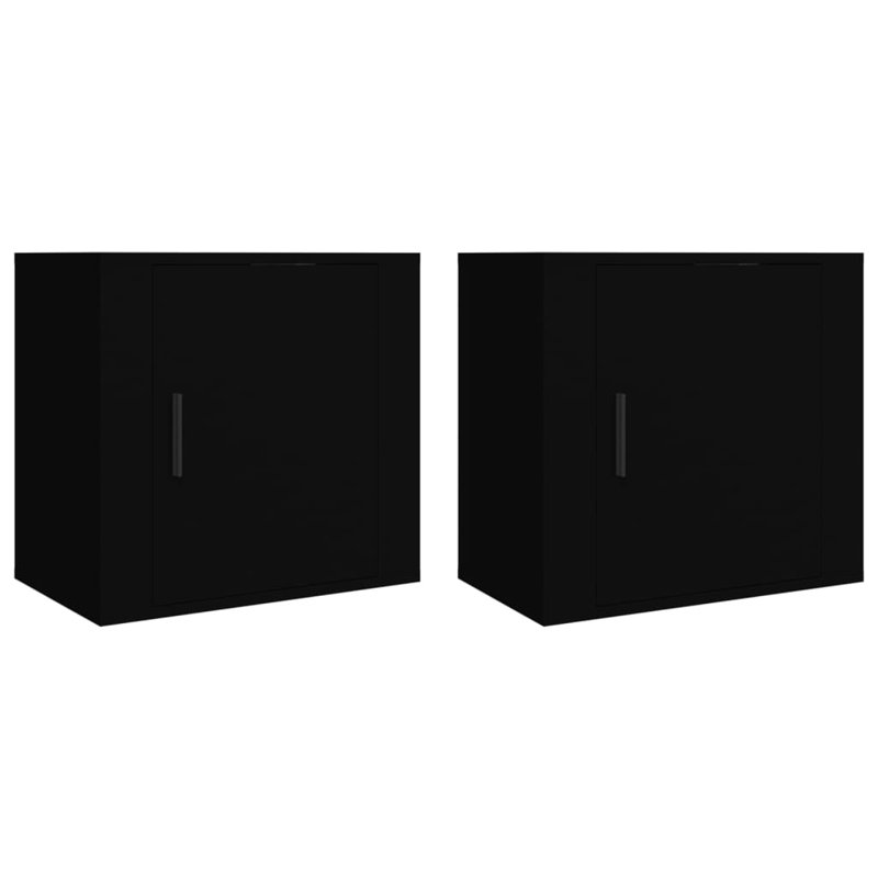 Jasemin 50cm W Manufactured Wood Bedside Table, Black
