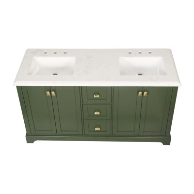 Meuble-lavabo double autoportant 60,58 po Nali