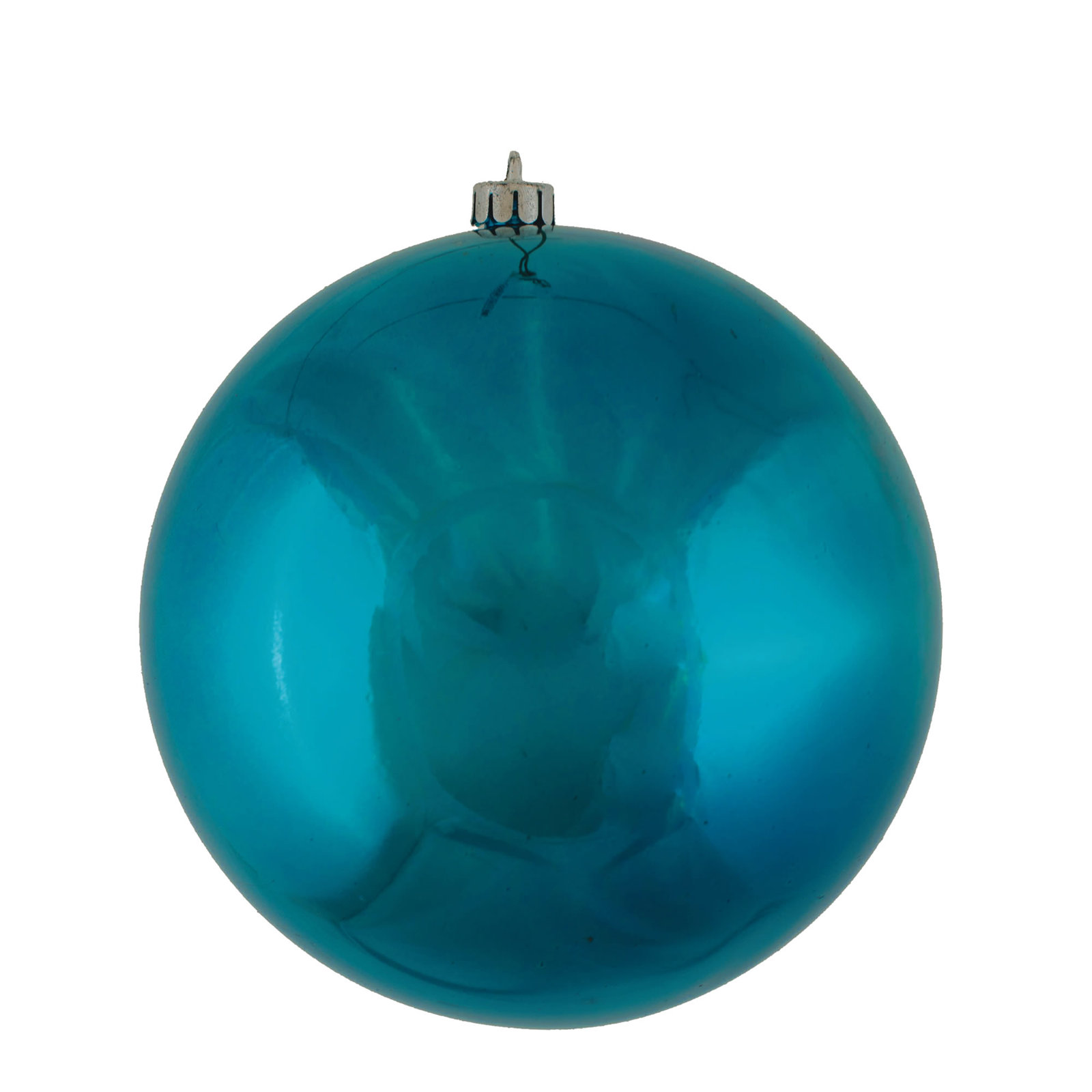 Christmas Ball Ornament, Shiny Sea Blue, 6" H x 6" W x 6" D