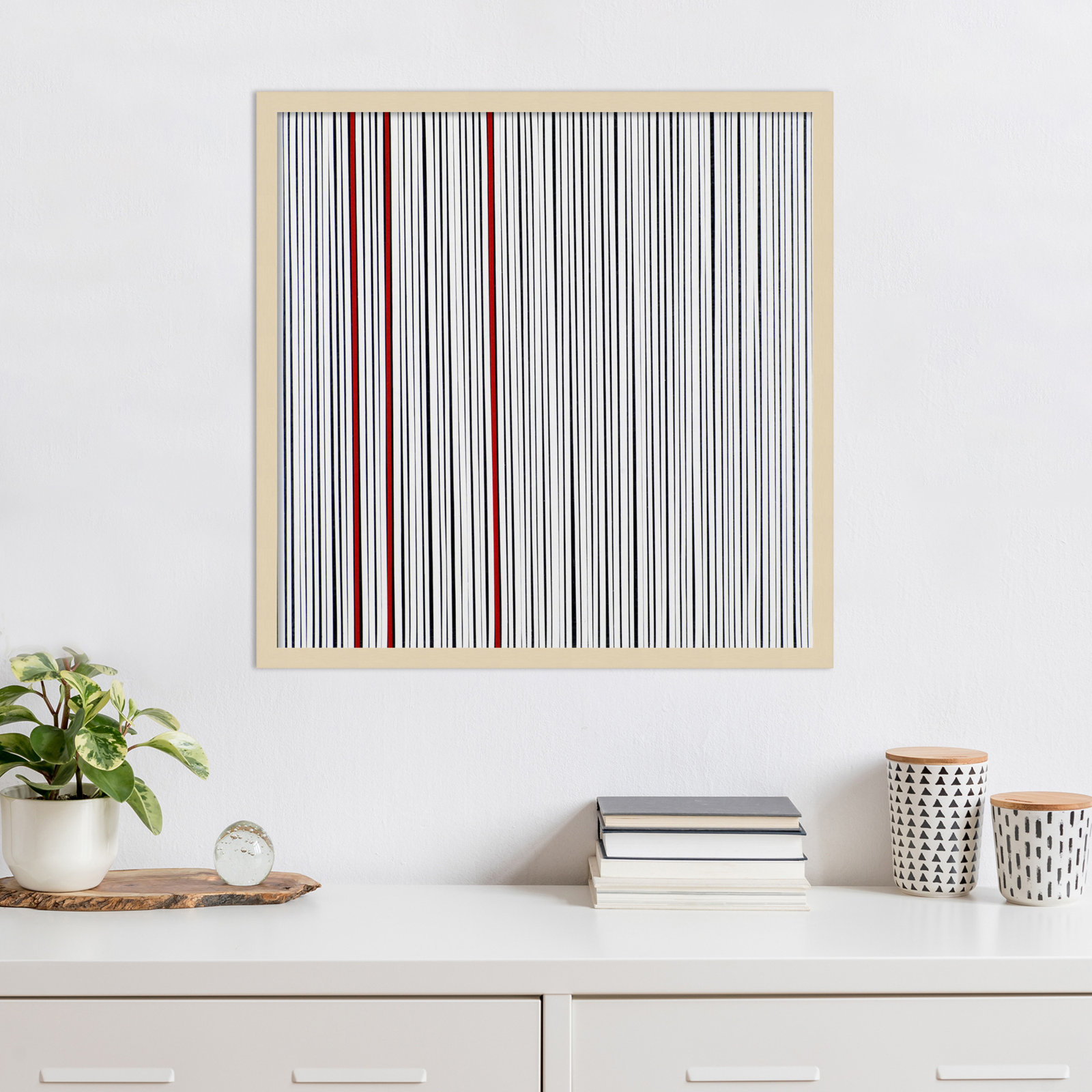 Mostly White Print by Alex Dunn, Brown, 25" H x 25" W x 1" D
