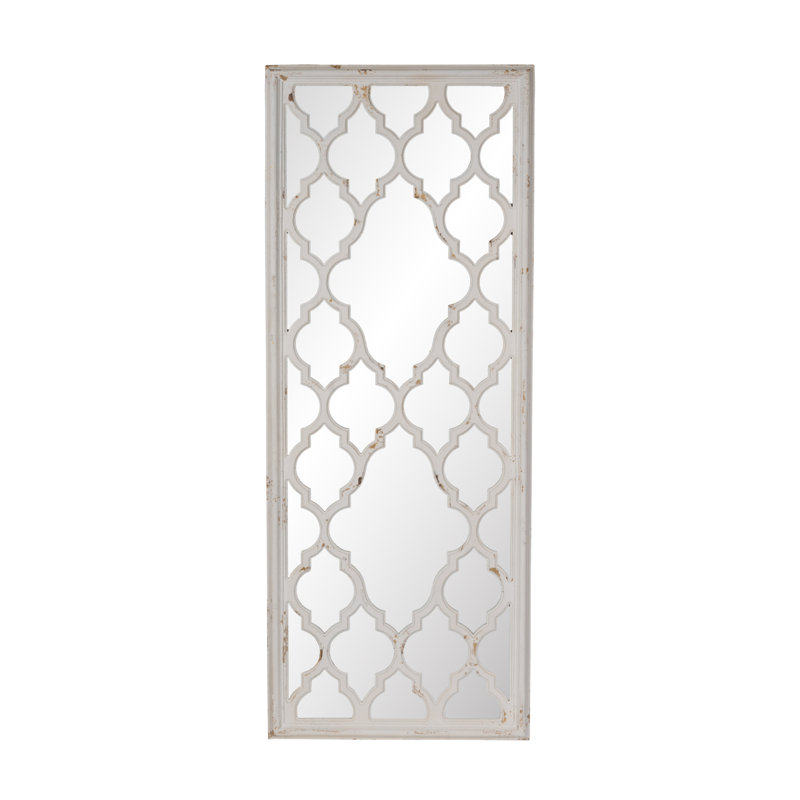 24" X 60" Distressed White Floor Mirror, Full Body Mirror For Bathroom Bedroom Living Room