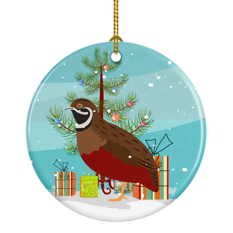 Ornement en céramique de noël quail