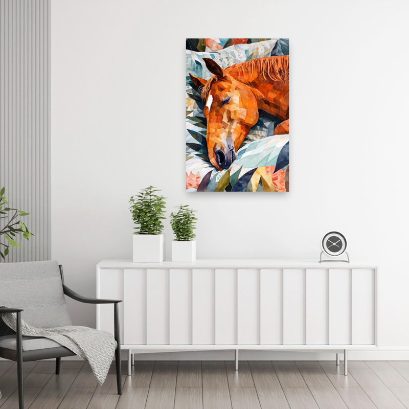 Art matelassé Peaceful Horse, 36" H x 24" W