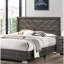 Grand lit moderne gris, tête de lit contemporaine au design épuré, mobilier de chambre à coucher, sommier non requis, lignes classiques uniques incluses-60192804