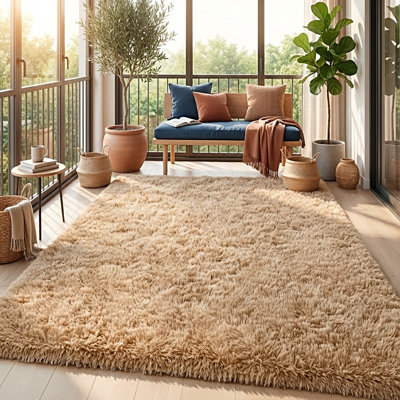 Tapis chameau pour le salon, tapis moelleux moelleux pour la chambre à coucher, tapis décoratif à ressorts pour une utilisation quotidienne, tapis antidérapant de mise à niveau, idéal pour les endroits très passants à l'intérieur