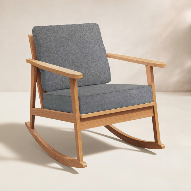 Chaise berçante avec coussins Olene, Gris