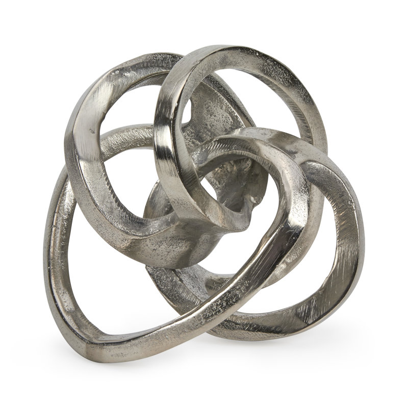 Jacobus Knotted Sculpture, Silver, 7" H x 9" W x 11" D