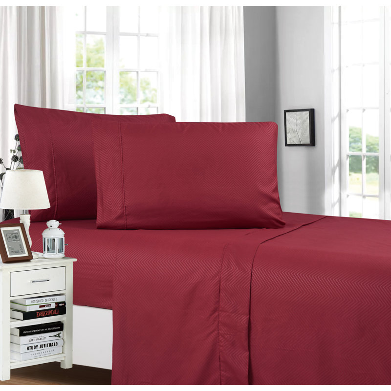 Microfiber Sheet Set, Full, Burgundy