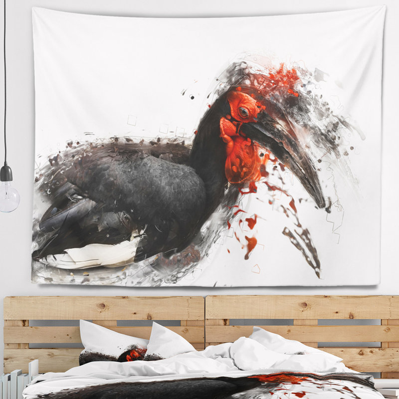 Tapisserie d'oiseaux exotiques relaxants, H 32 po x l 39 po
