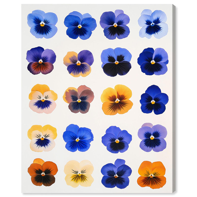 Impression sur toile Pansy Patch Grid III par Art Remedy, H 24 po x l 20 po, Toile tendue avec châssis