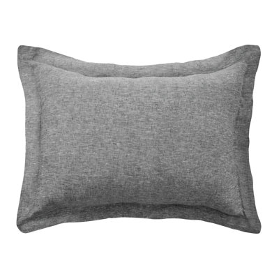 Washed Linen Heathered Stone Sham with Flange