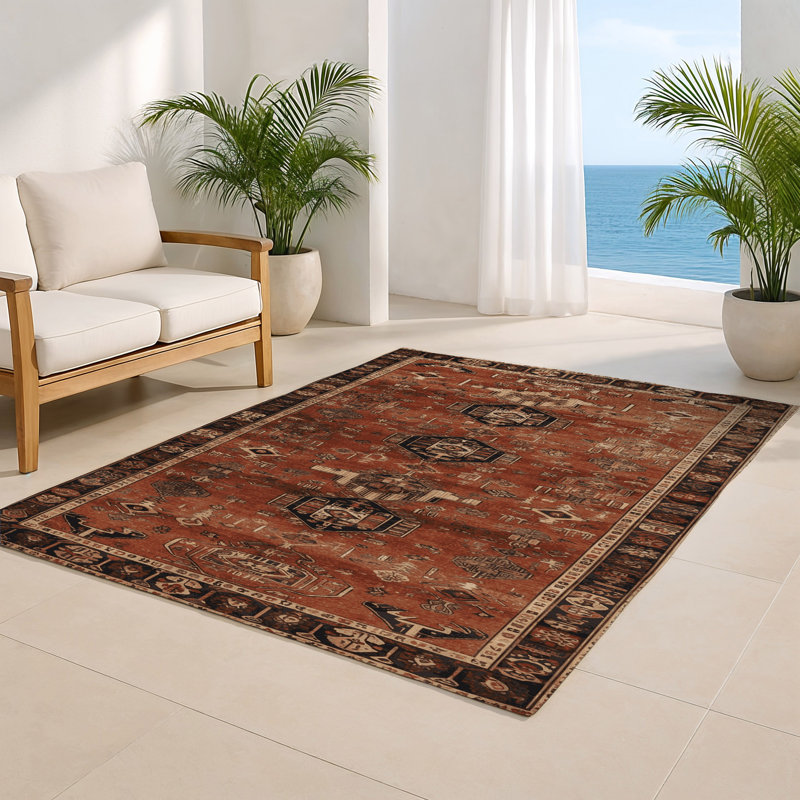 Tapis turc intérieur et extérieur brun, Rectangulaire 2 pi x 3 pi