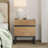 Nellie Modern End Table With 2 Drawers, Farmhouse Sofa Table With Black Square Leg, Wood Rustic Side End Table For Living Room, Nighstand For Bedroom, Oak-281029882
