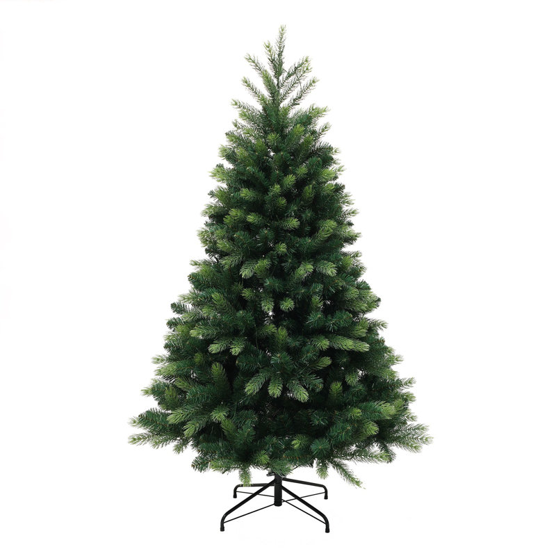 Sapin de Noël artificiel vert réaliste de 1,83 m (6 pi), pré-illuminé et très fourni, avec support en métal