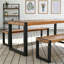 Table de salle à manger 3 pièces avec 2 bancs