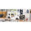 Lit plateforme simple avec roulettes Classic Car Style, blanc et bois de pin-396963871-396963870