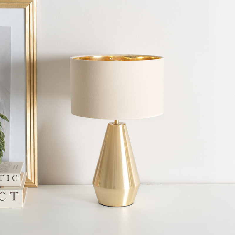 Alamar Metal Table Lamp, Yes, Gold, Cream