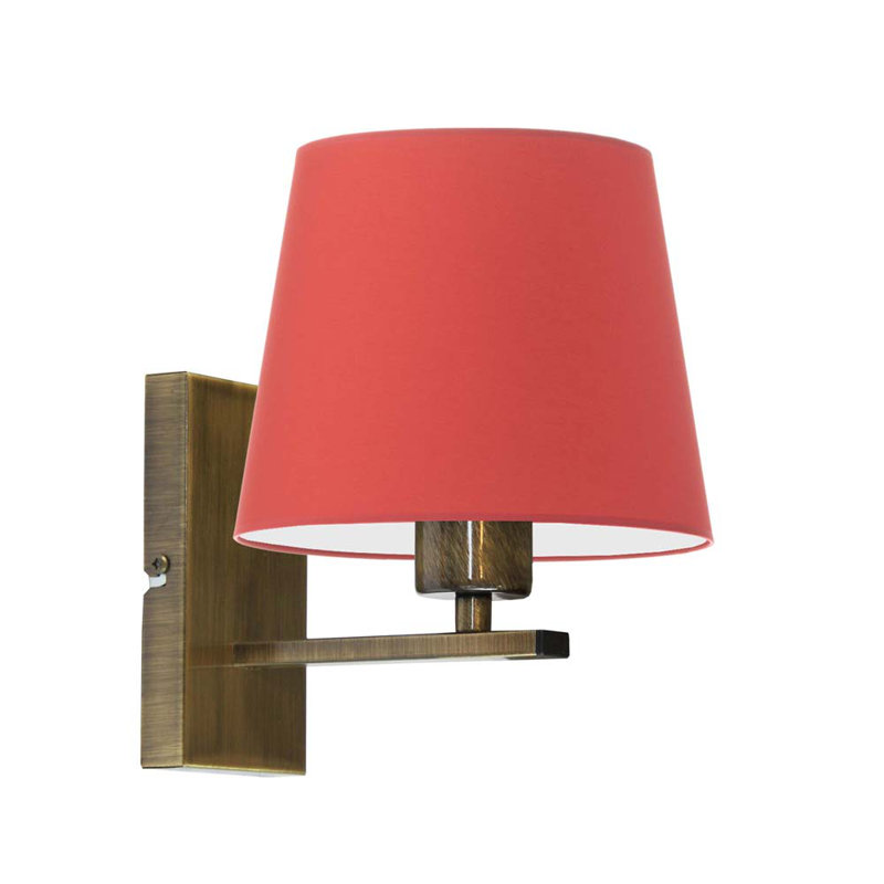 Asawir Armed Sconce, Red, Antique Gold