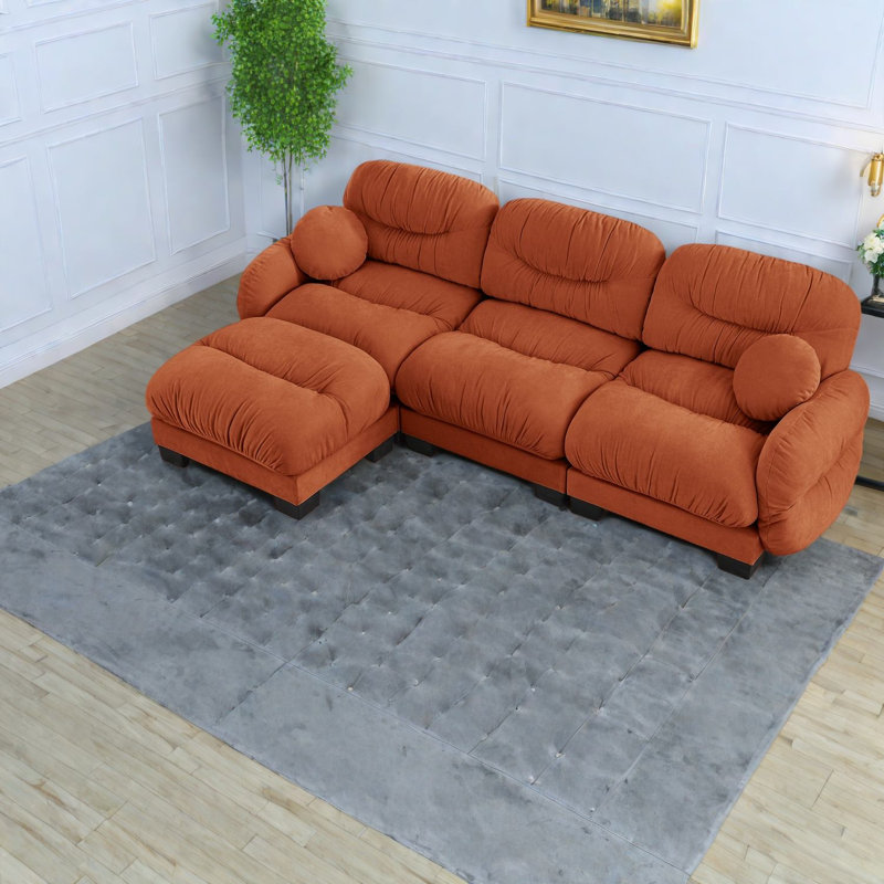 Canapé modulaire compressible en chenille à 3 places pour la maison