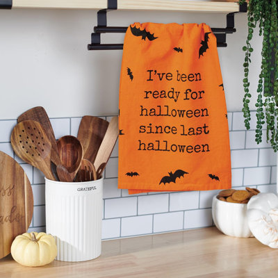  Serviette de cuisine Prêt depuis la fin de l'Halloween - 28 po x 28 po