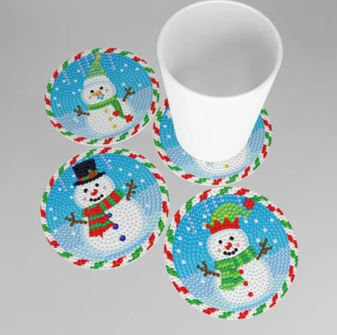 Acrylic Round 8 Piece Coaster Set With Holder