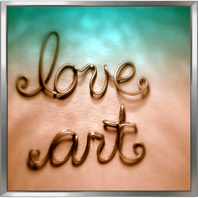 «Love Art», reproduction de photo, H 21,5 po x l 21,5 po x P 2 po, Cadre flottant argent
